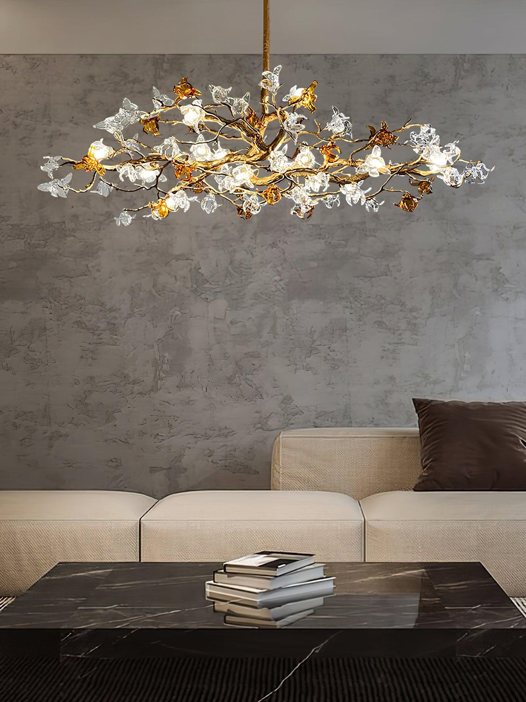 Aosta Brass Branch Chandelier - Vakkerlight