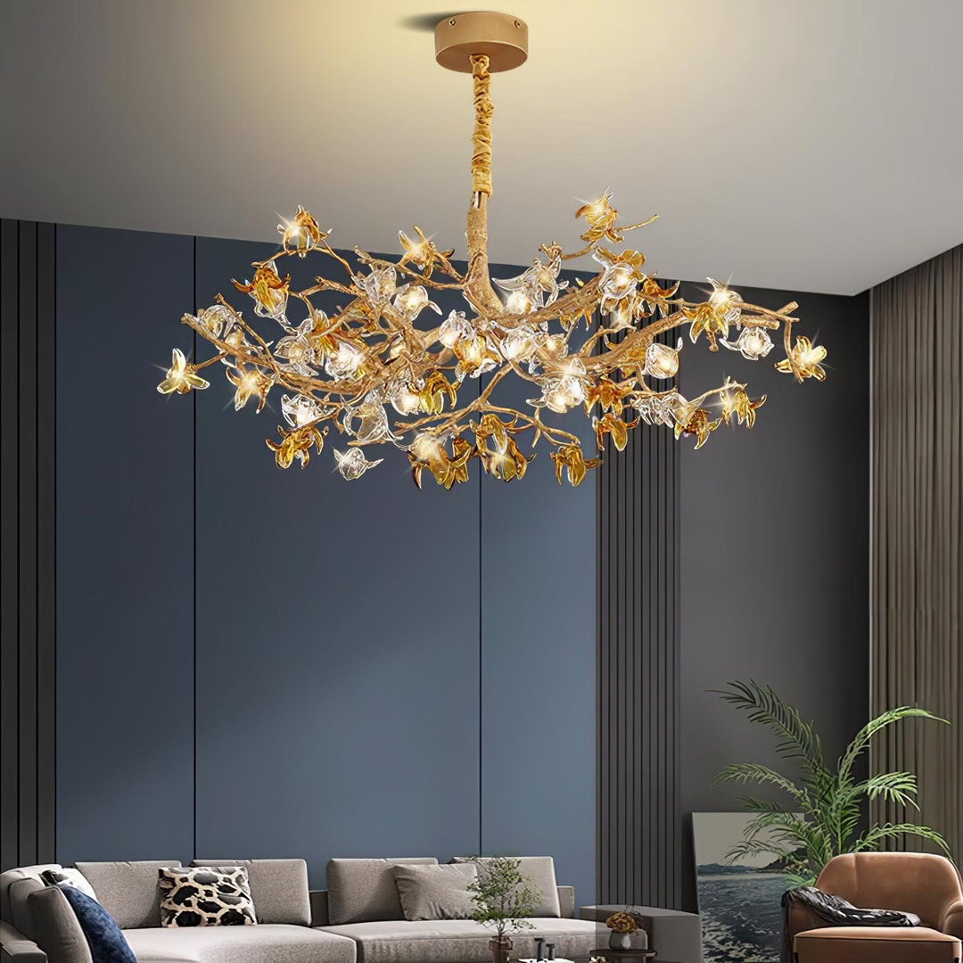 Aosta Brass Branch Chandelier - Vakkerlight