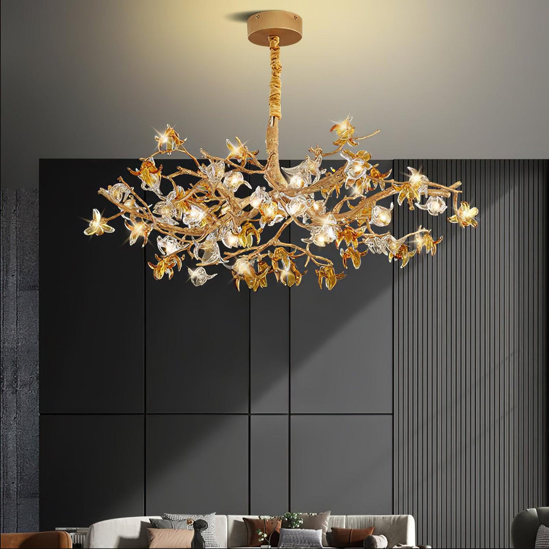 Aosta Brass Branch Chandelier - Vakkerlight