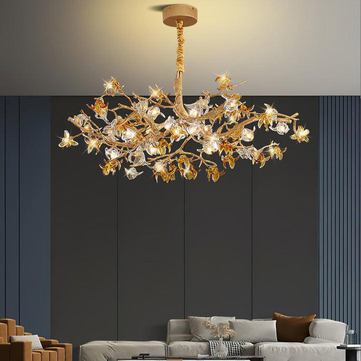 Aosta Brass Branch Chandelier - Vakkerlight