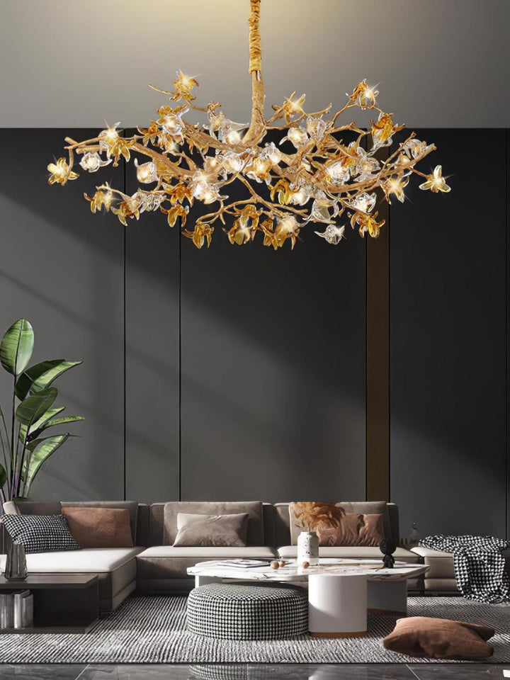 Aosta Brass Branch Chandelier - Vakkerlight