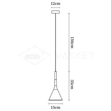 Lampada a Sospensione Conica in Cemento — Dimension drawings 1