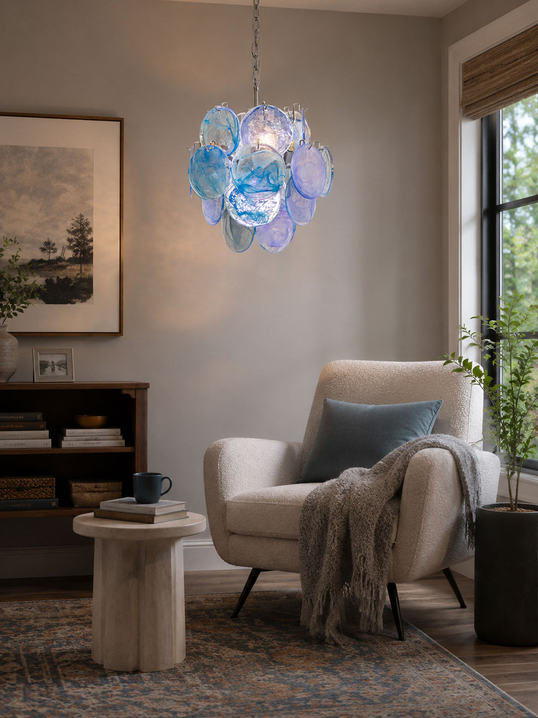 Aqua Blue Glass Chandelier - Vakkerlight