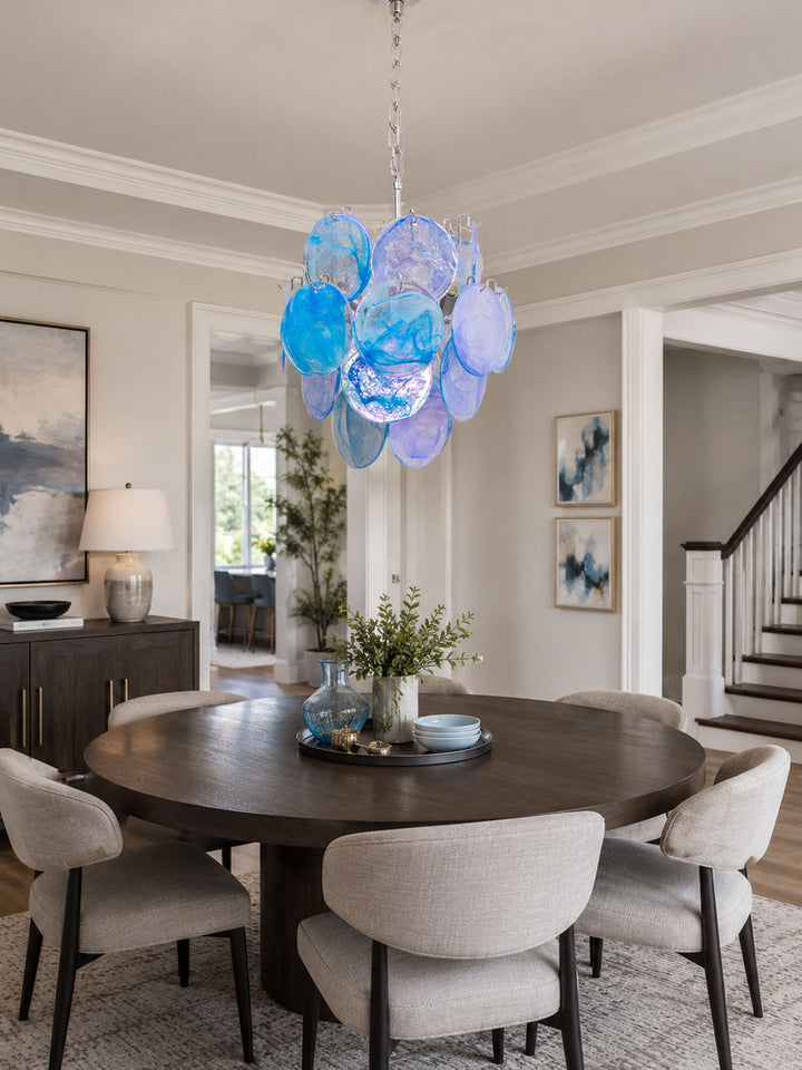Aqua Blue Glass Chandelier - Vakkerlight