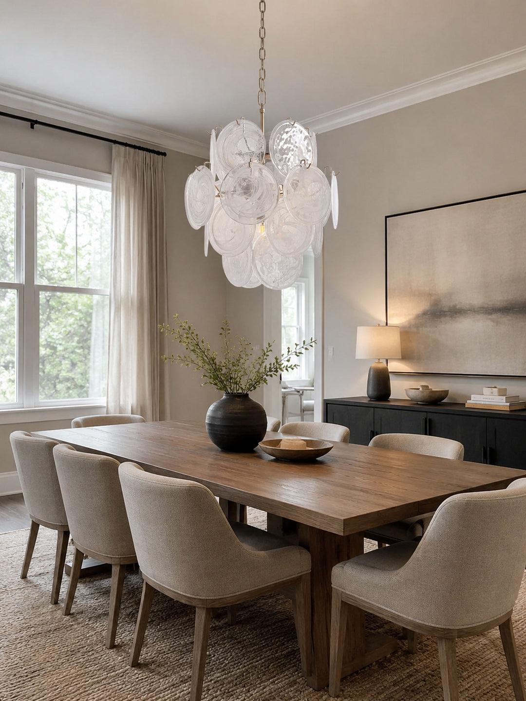 Aqua White Glass Chandelier - Vakkerlight
