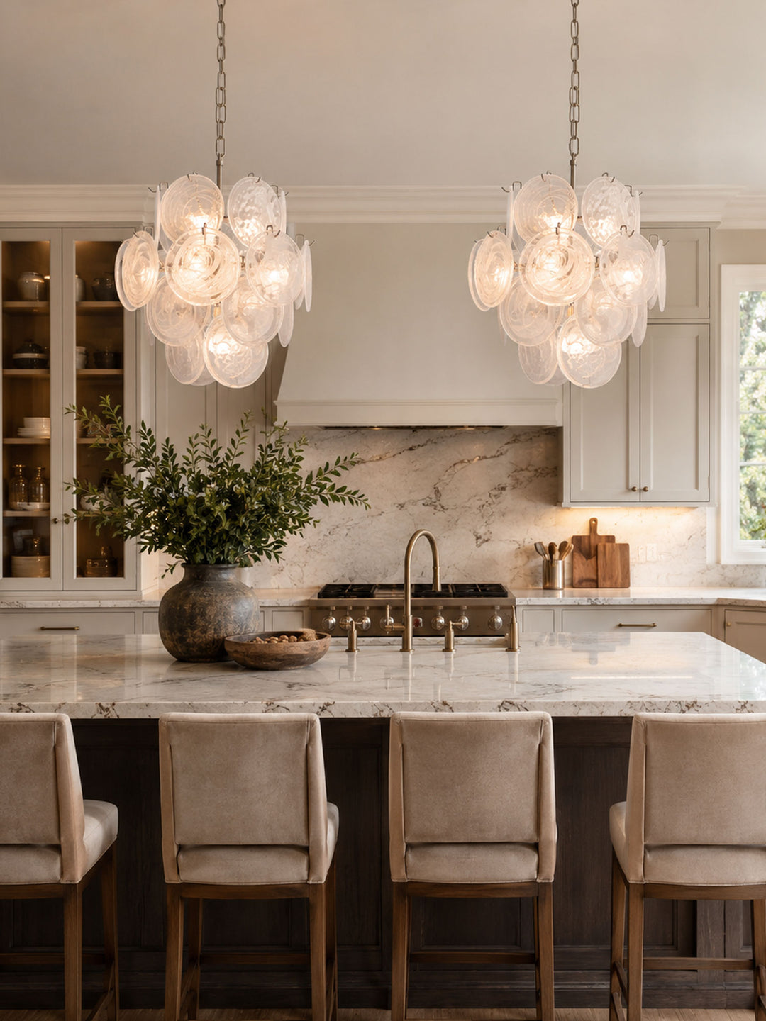 Aqua White Glass Chandelier - Vakkerlight