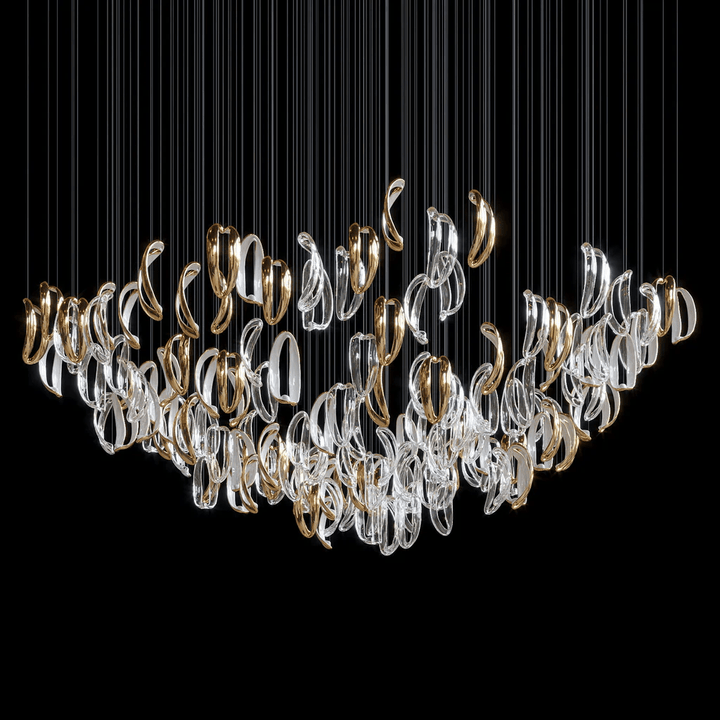 Aqua Ripple Glass Art Customize Chandelier - Vakkerlight