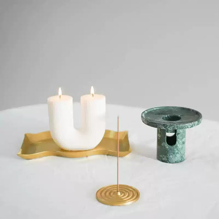 Arc Pillar Marble Candle Holder - Vakkerlight