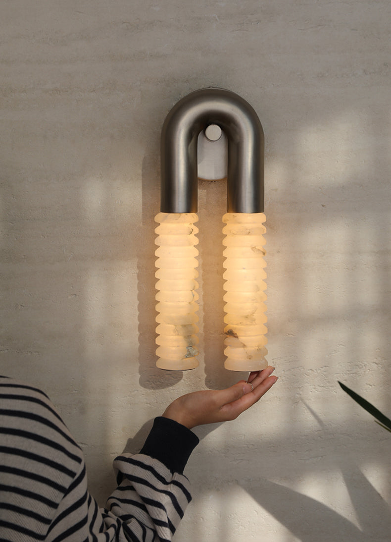 Arc Ridge Alabaster Wall Sconce