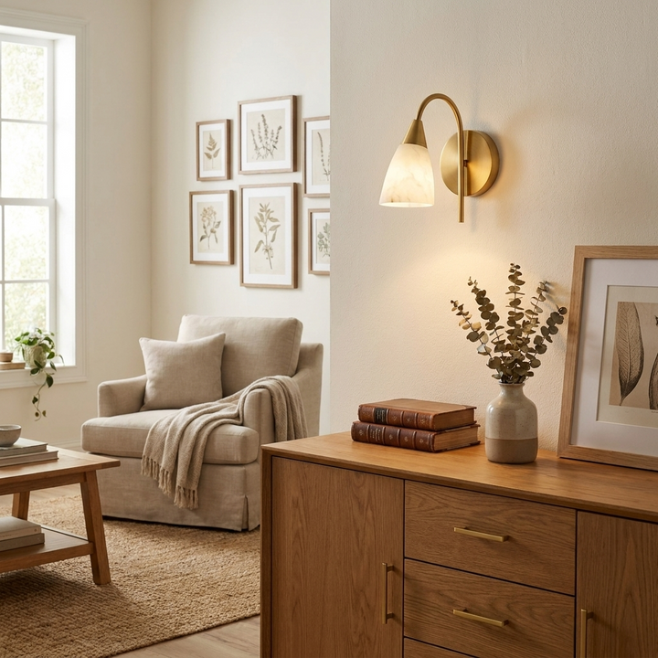 Arch Alabaster Wall Sconce
