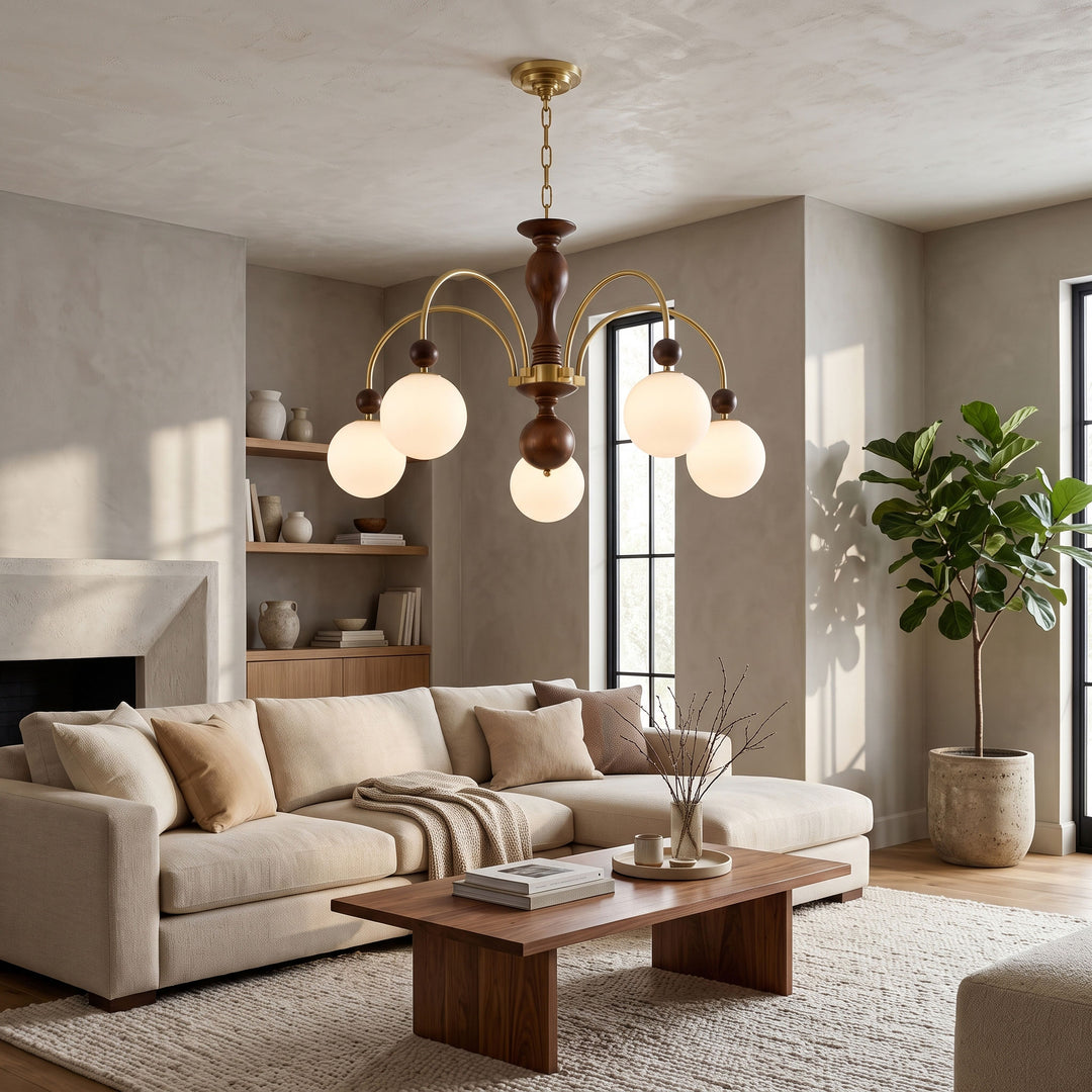 Archway Walnut Color Chandelier