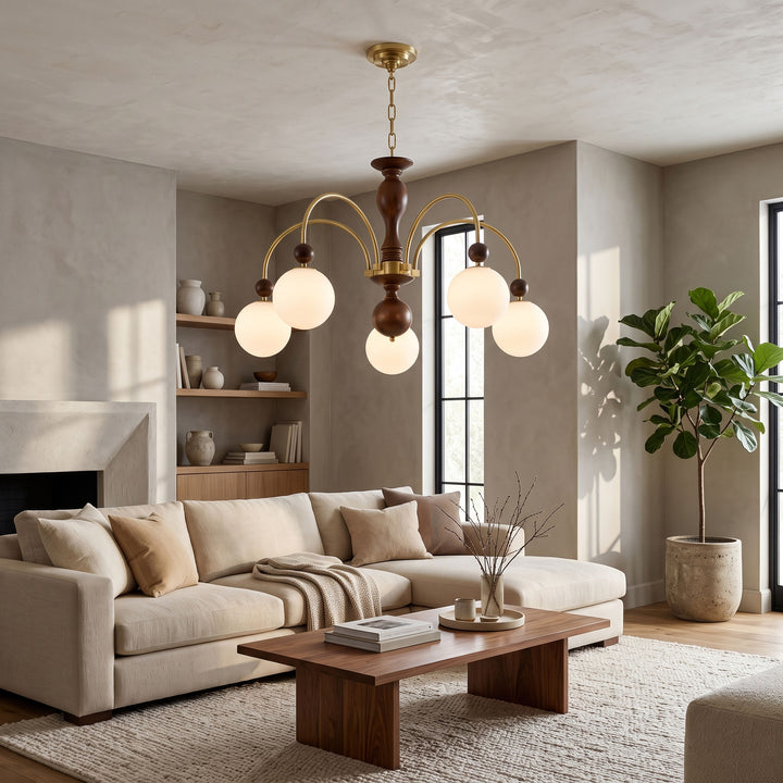 Archway Walnut Color Chandelier