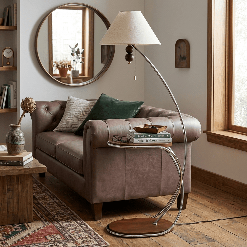 Aria Curved Shelf Floor Lamp - Vakkerlight