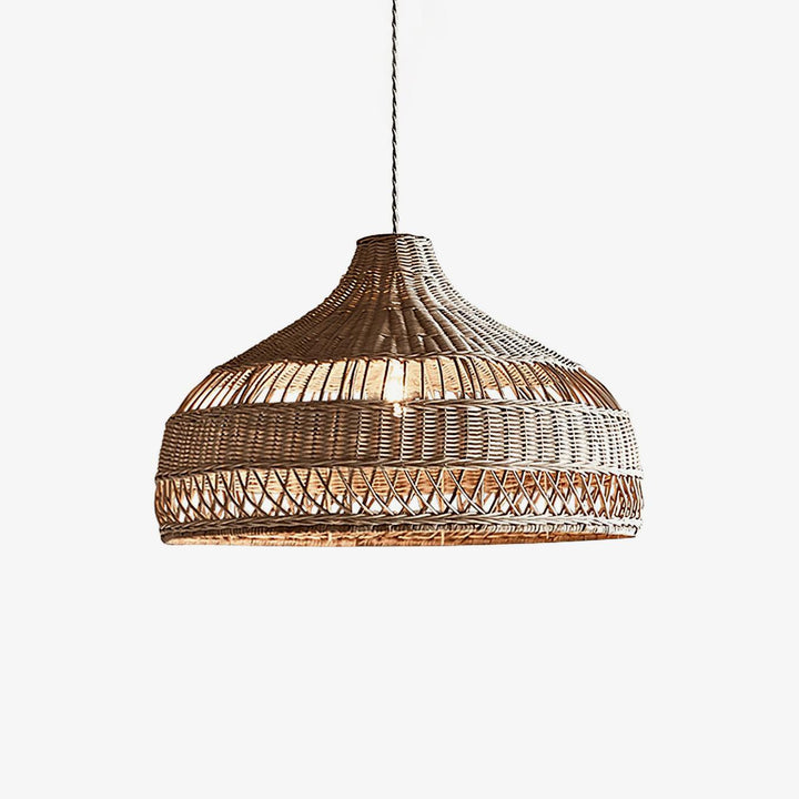 Artisanal Rattan Dome Pendant Lamp - Vakkerlight