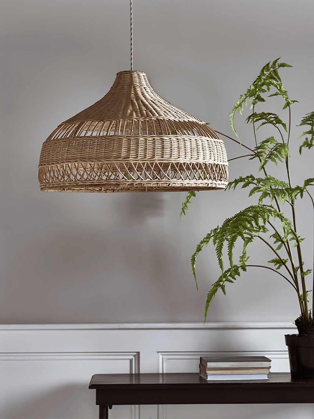 Artisanal Rattan Dome Pendant Lamp - Vakkerlight