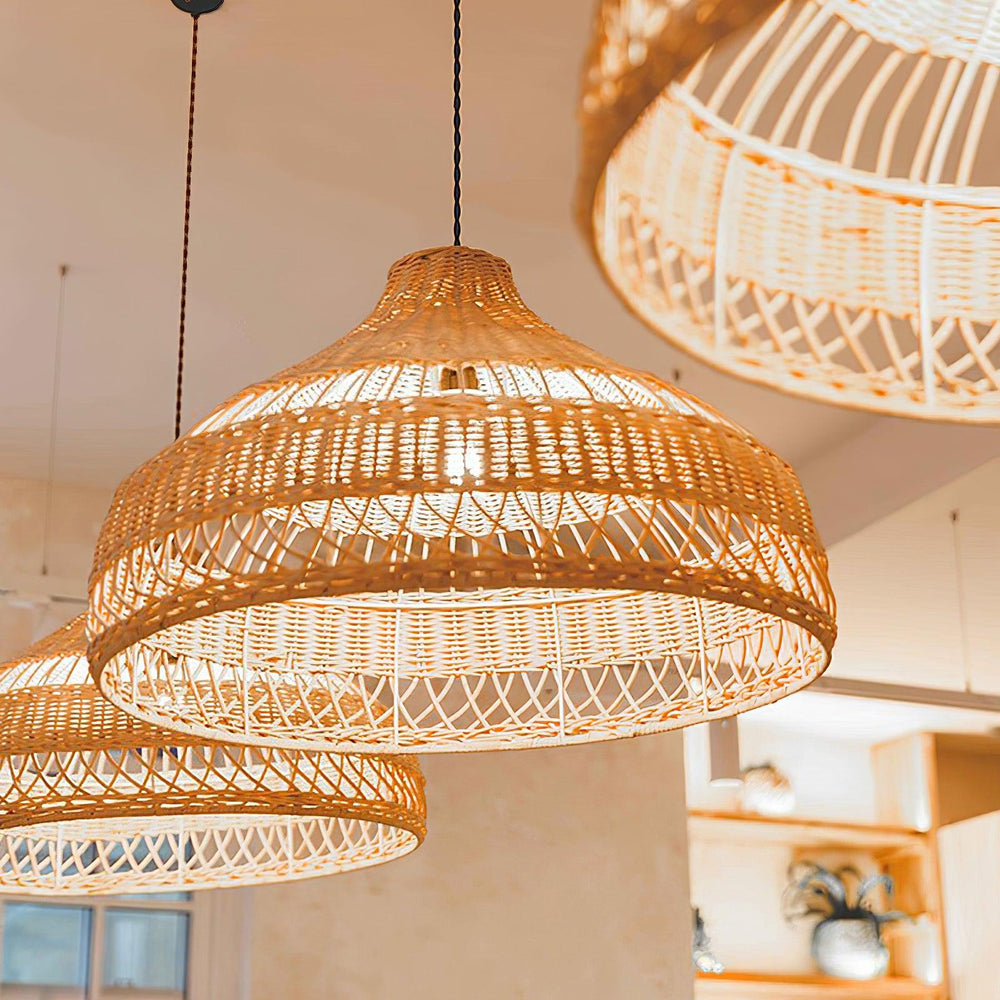 Artisanal Rattan Dome Pendant Lamp - Vakkerlight