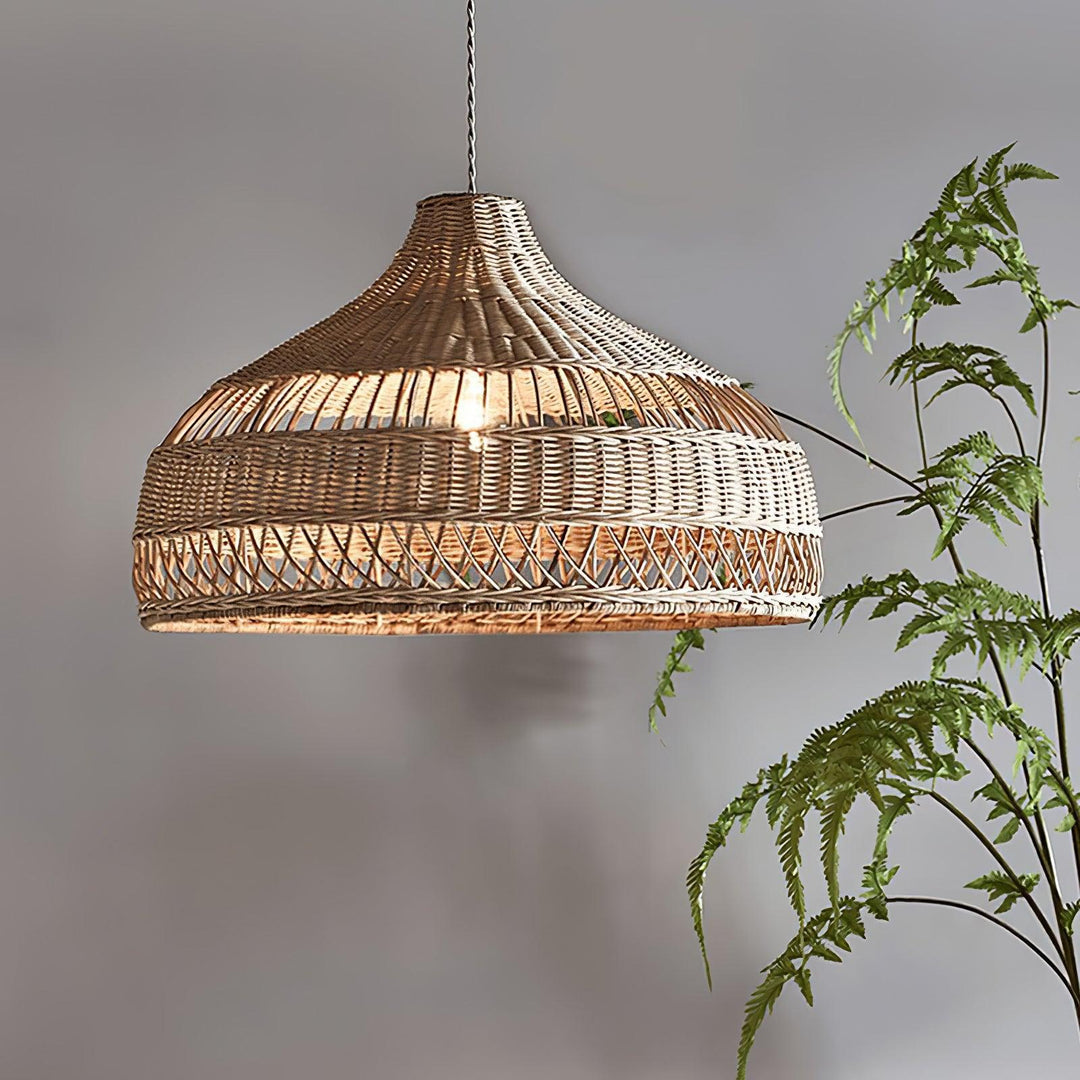 Artisanal Rattan Dome Pendant Lamp - Vakkerlight