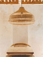 Artisanal Rattan Dome Pendant Lamp - Vakkerlight