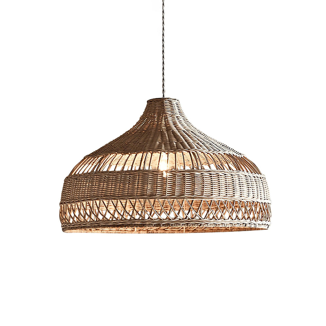 Artisanal Rattan Dome Pendant Lamp - Vakkerlight