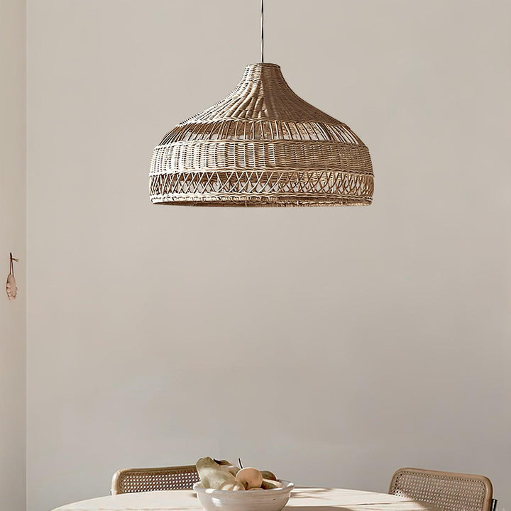 Artisanal Rattan Dome Pendant Lamp - Vakkerlight