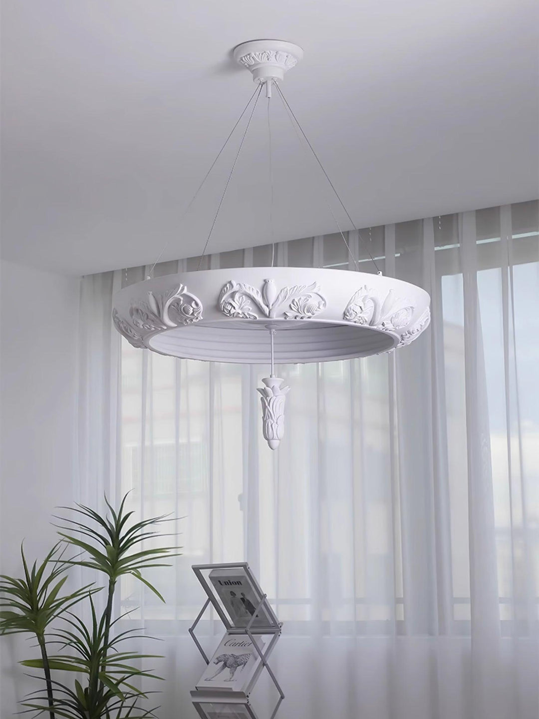 Artistic Carved Plaster Chandelier - Vakkerlight