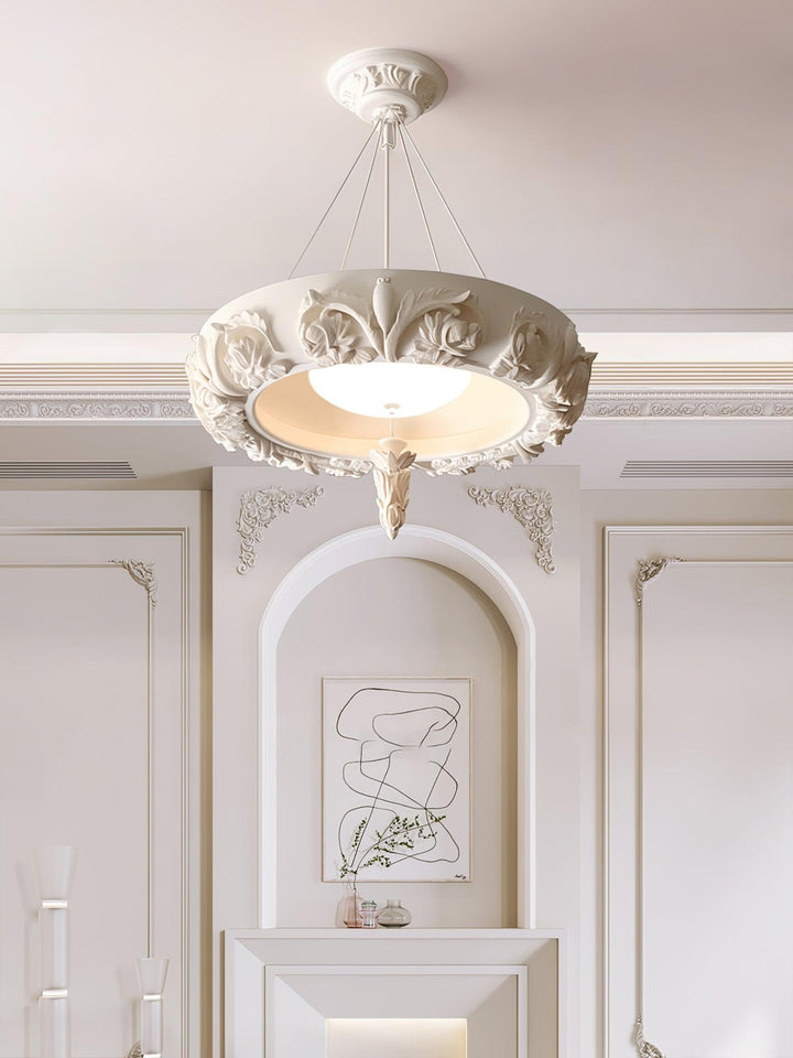 Artistic Carved Plaster Chandelier - Vakkerlight