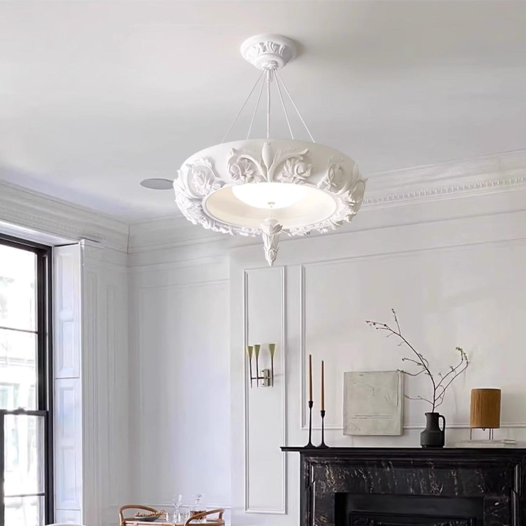 Artistic Carved Plaster Chandelier - Vakkerlight