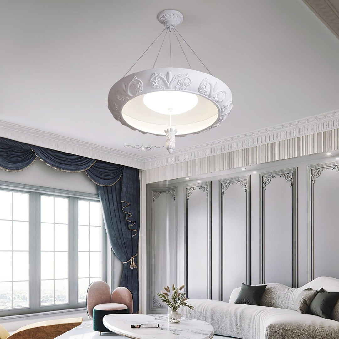 Artistic Carved Plaster Chandelier - Vakkerlight