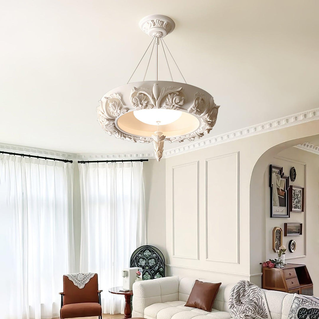 Artistic Carved Plaster Chandelier - Vakkerlight