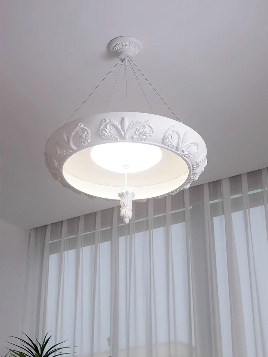 Artistic Carved Plaster Chandelier - Vakkerlight