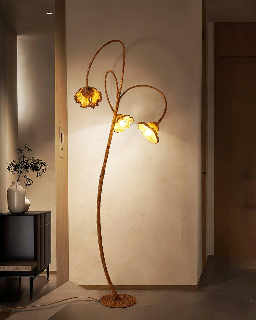 Artistic Lotus Leaf Floor Lamp - Vakkerlight