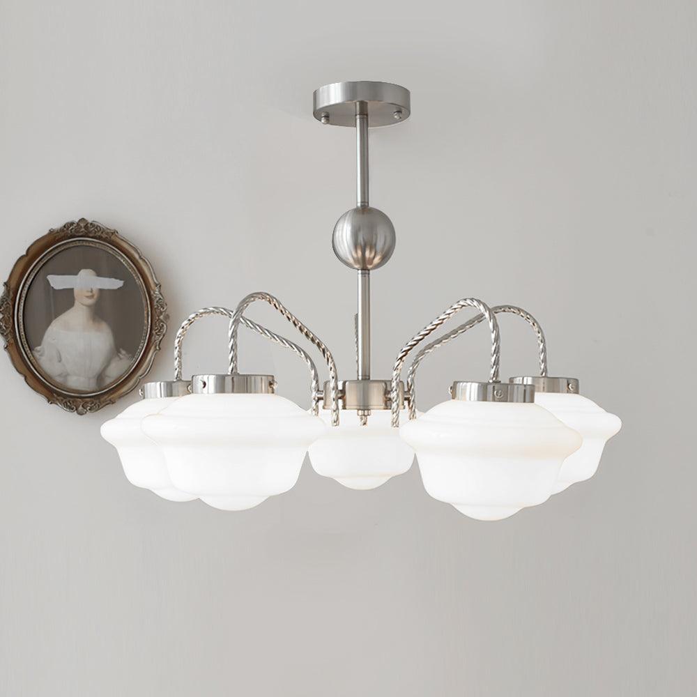 Ashford Tiered Opal Glass Chandelier – detail 2