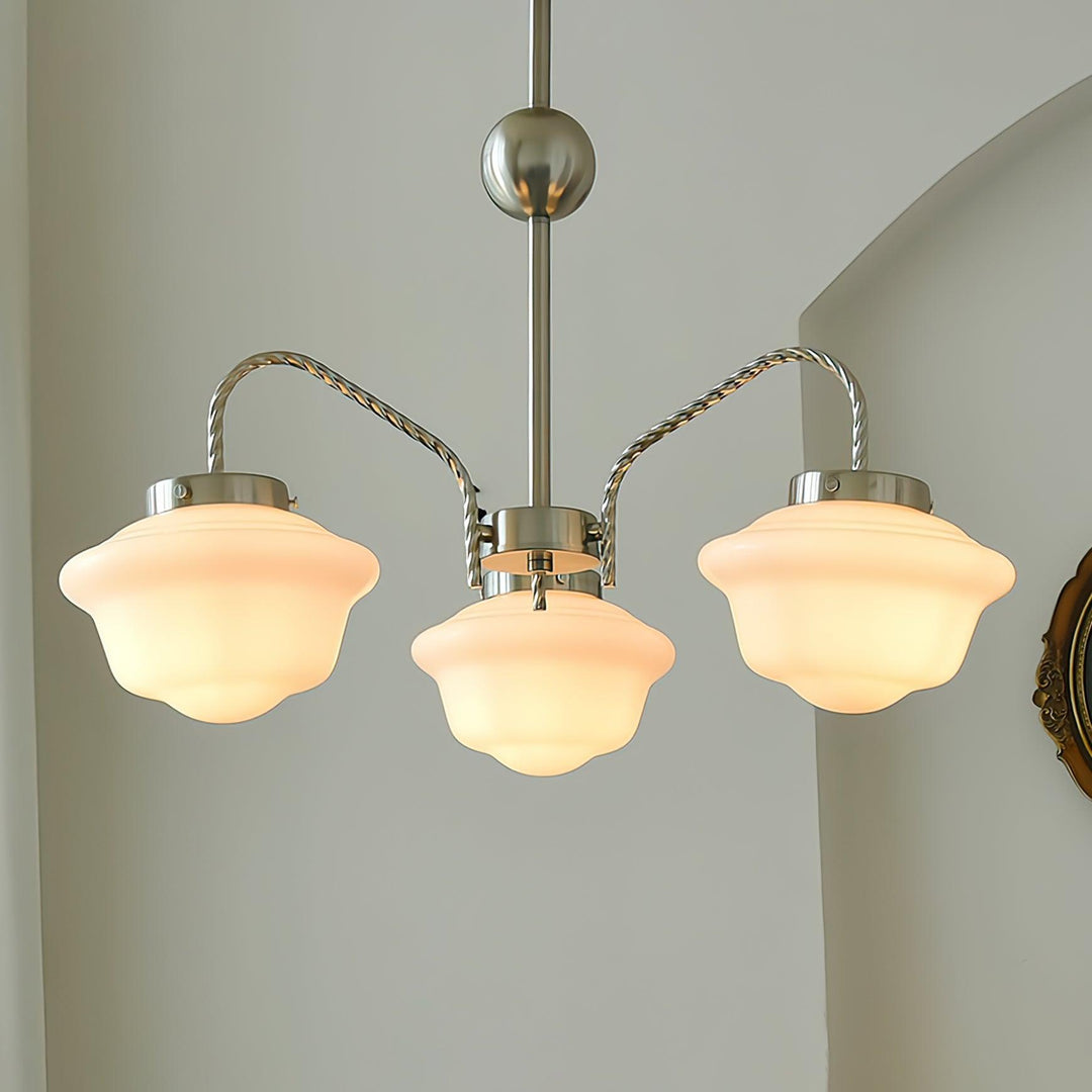 Ashford Tiered Opal Glass Chandelier – detail 4