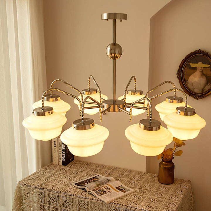 Ashford Tiered Opal Glass Chandelier – detail 5