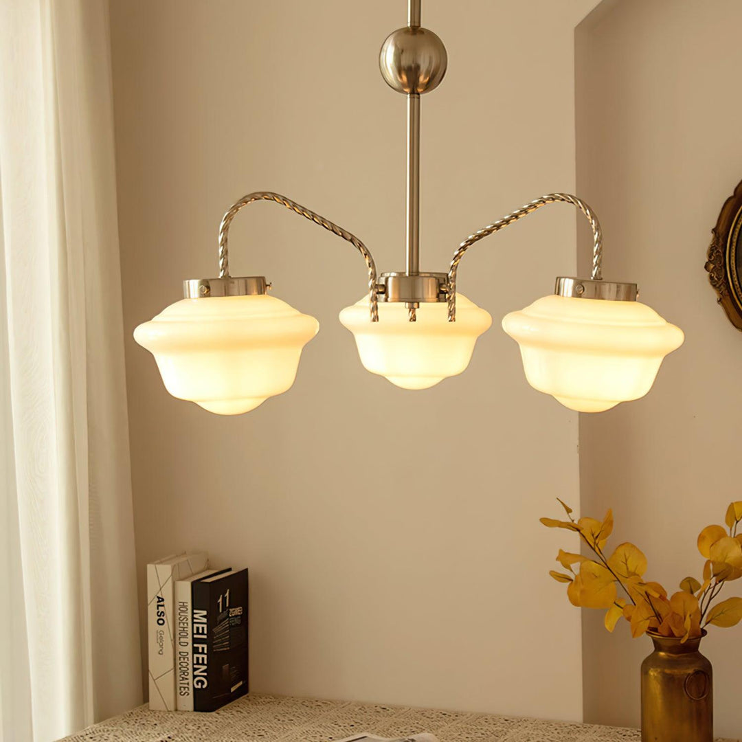 Ashford Tiered Opal Glass Chandelier – detail 6