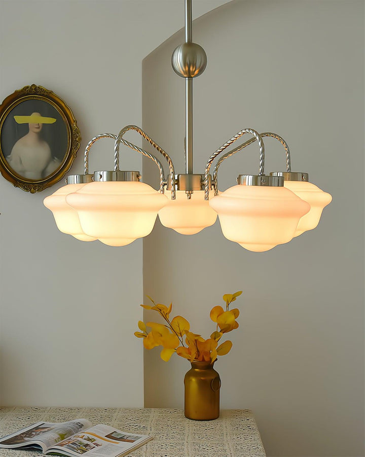 Ashford Tiered Opal Glass Chandelier – detail 7