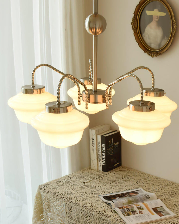 Ashford Tiered Opal Glass Chandelier – detail 8