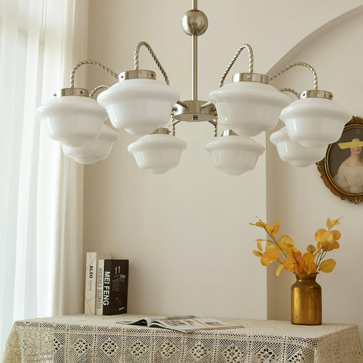 Ashford Tiered Opal Glass Chandelier – detail 10