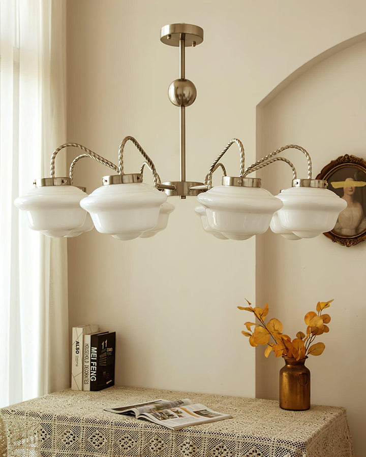Ashford Tiered Opal Glass Chandelier – detail 12