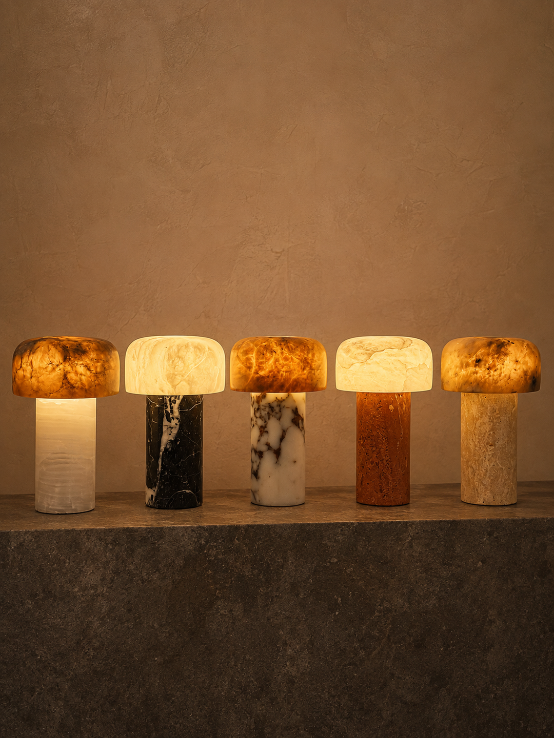 Asteria Natural Stone Rechargeable Table Lamp
