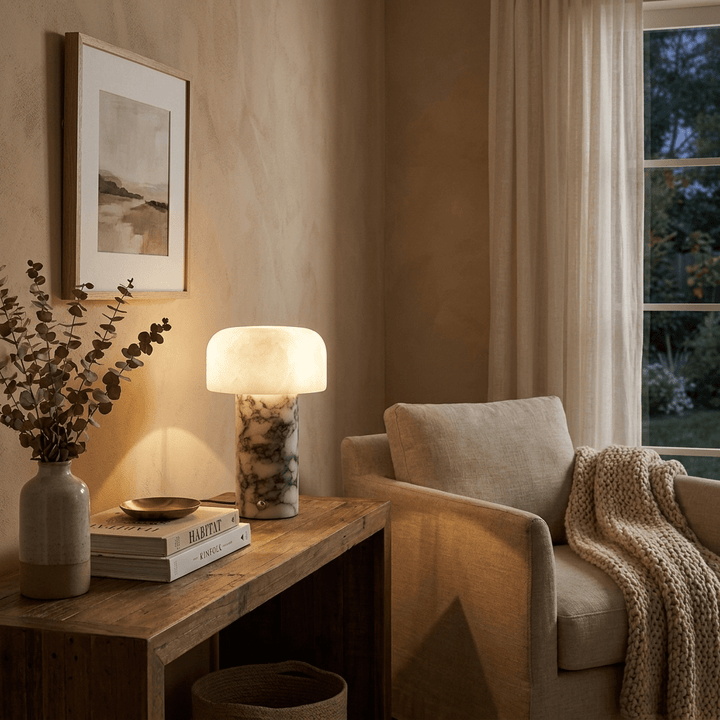 Asteria Natural Stone Rechargeable Table Lamp - Vakkerlight