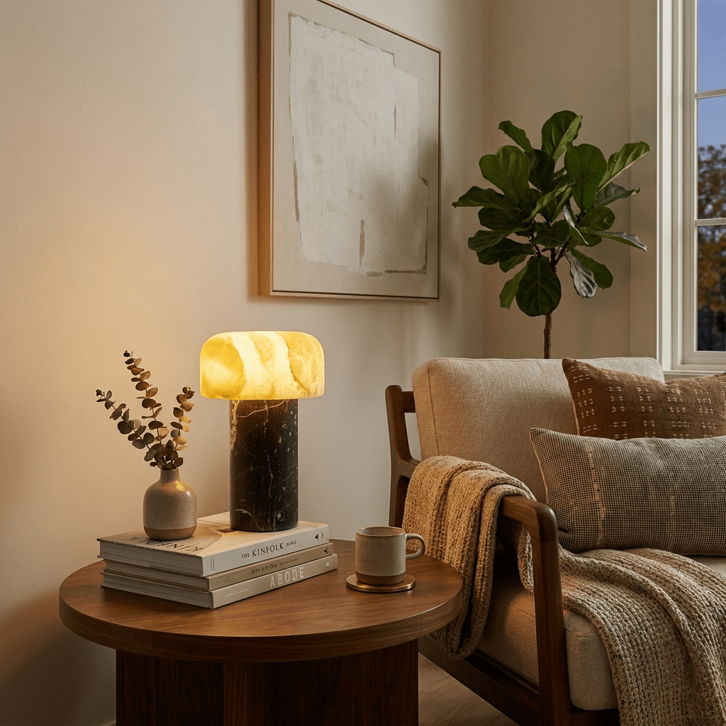 Asteria Natural Stone Rechargeable Table Lamp - Vakkerlight