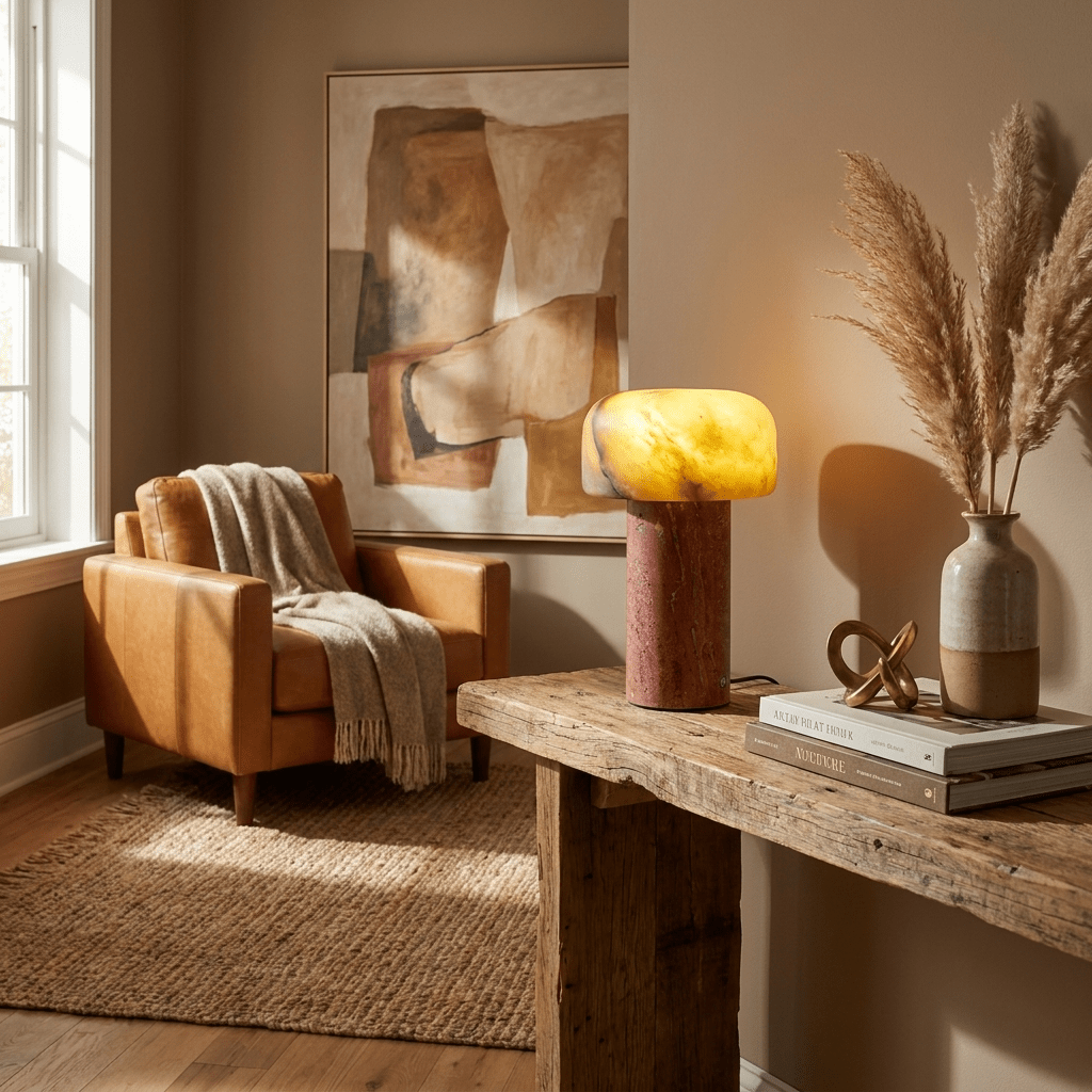 Asteria Natural Stone Rechargeable Table Lamp - Vakkerlight