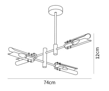 Lámpara de Araña Doble Astrid — Dimension drawings 1