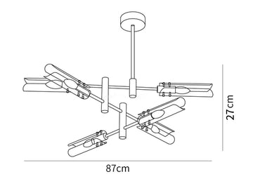Lámpara de Araña Doble Astrid — Dimension drawings 2