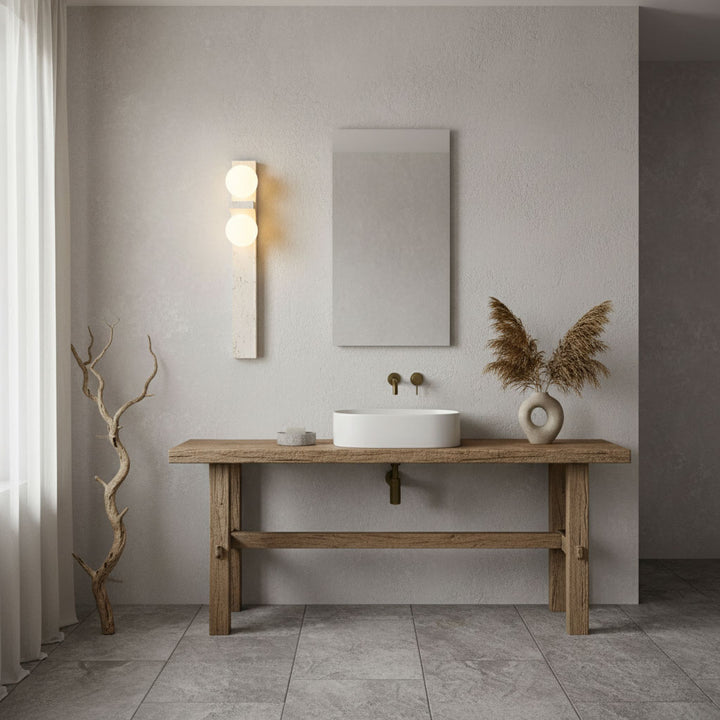Asymmetrical Travertine Wall Sconce - Vakkerlight