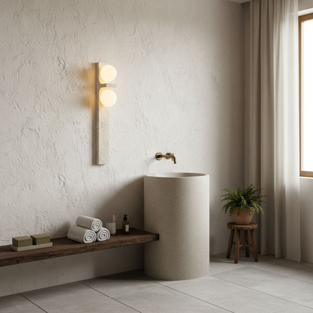 Asymmetrical Travertine Wall Sconce - Vakkerlight