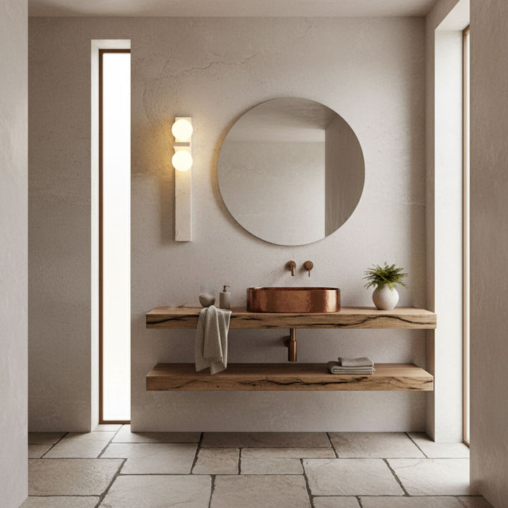 Asymmetrical Travertine Wall Sconce - Vakkerlight