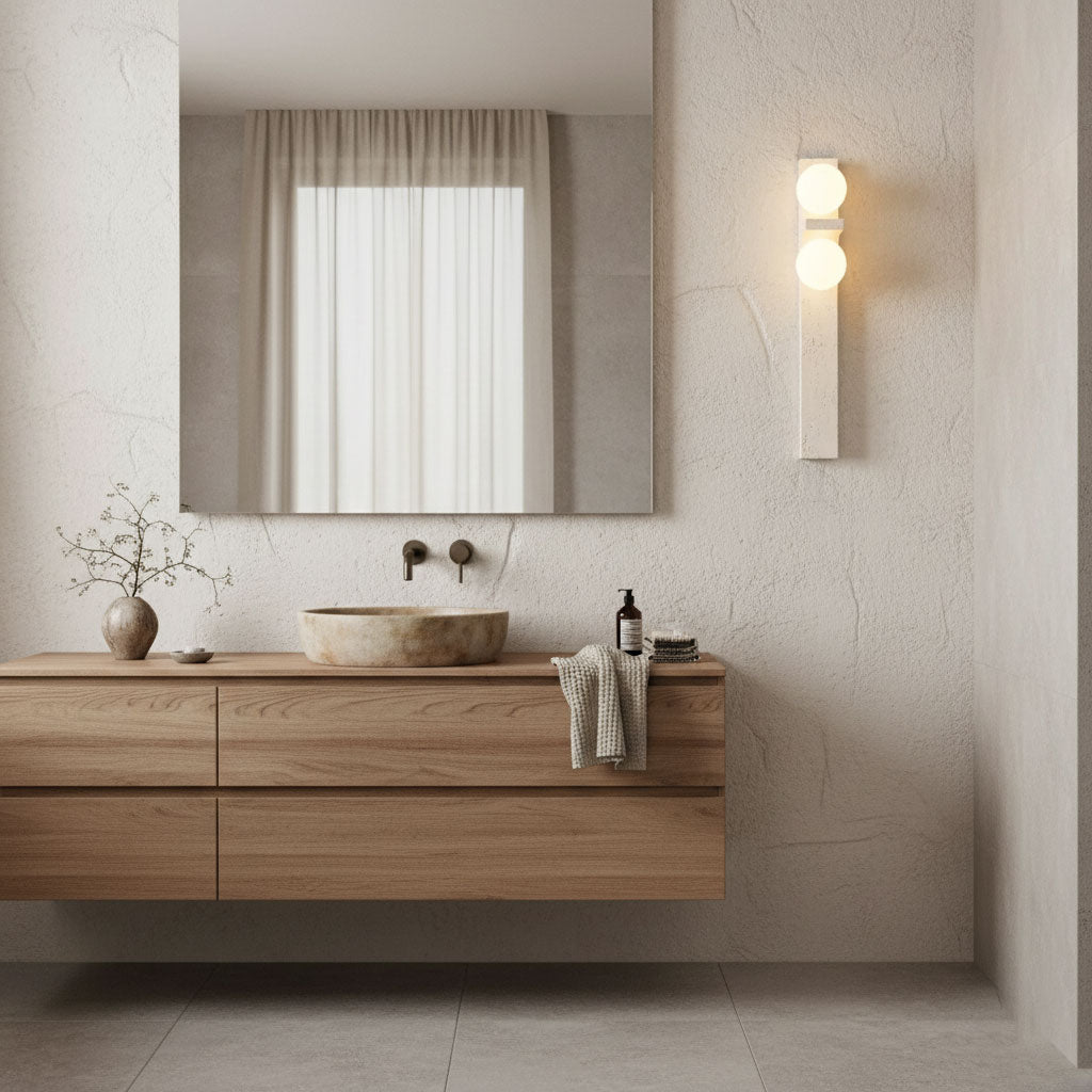 Asymmetrical Travertine Wall Sconce - Vakkerlight