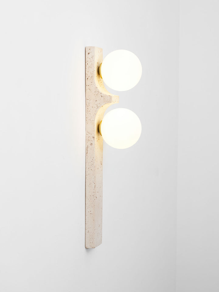 Asymmetrical Travertine Wall Sconce